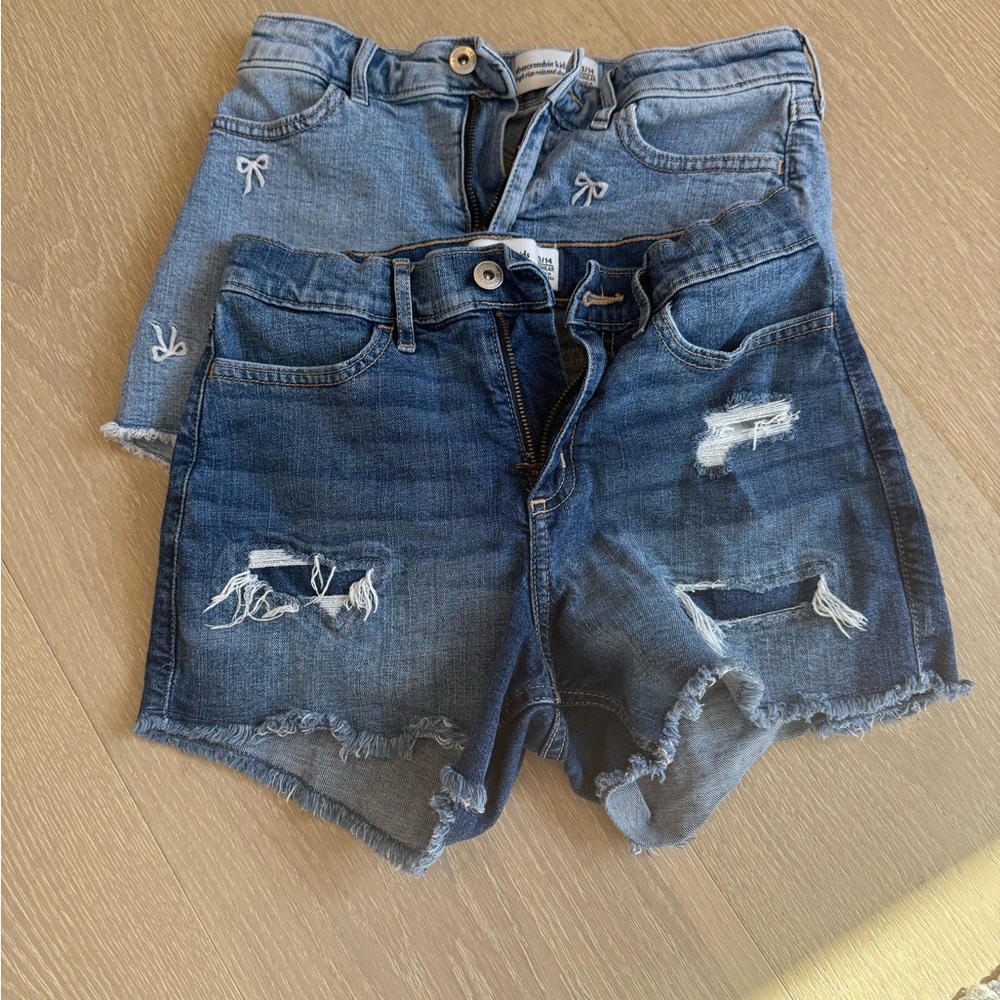 Abercrombie Kids Blue Jean Shorts Set